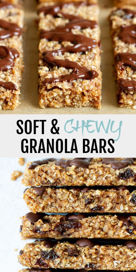 Granola Bar Recipe Healthy, Soft Granola, Bars Recipes Healthy, Easy Homemade Granola, No Bake Granola Bars, Healthy Granola, Healthy Granola Bars, Chewy Granola Bars, Baked Granola