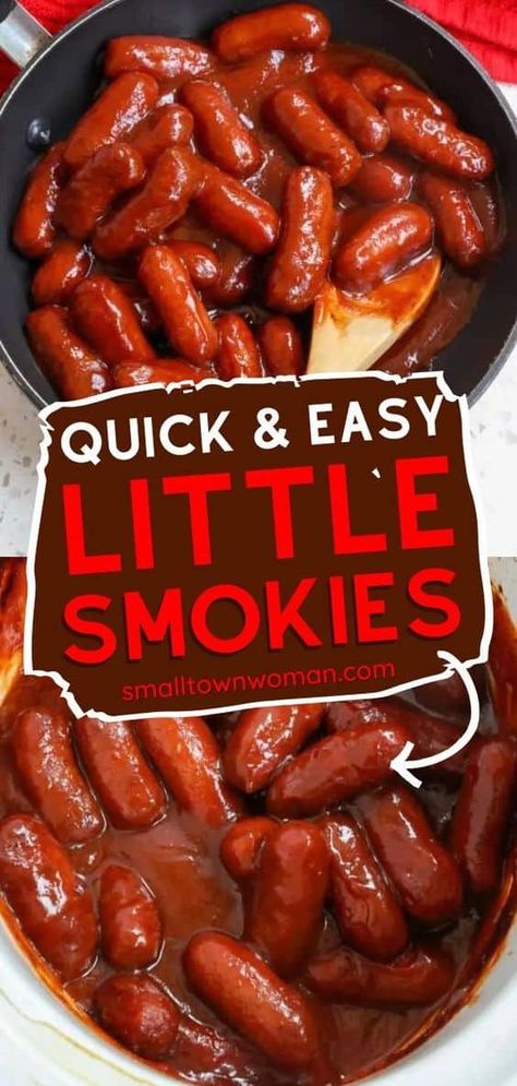 Lil Smokies Recipe, Lil Smokies Recipes, Crockpot Little Smokies, Little Smokies Recipes, Cocktail Weenies, Smokies Recipe, Lil Smokies, Little Smokies, Best Appetizer