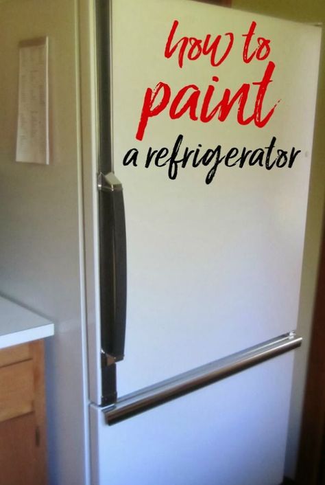 Old Refrigerator Repurpose, Refrigerator Makeover Ideas, Painting A Fridge, Painting Crib, Fridge Paint, Painting Refrigerator, Refrigerator Makeover, Painting Appliances, Paint Refrigerator