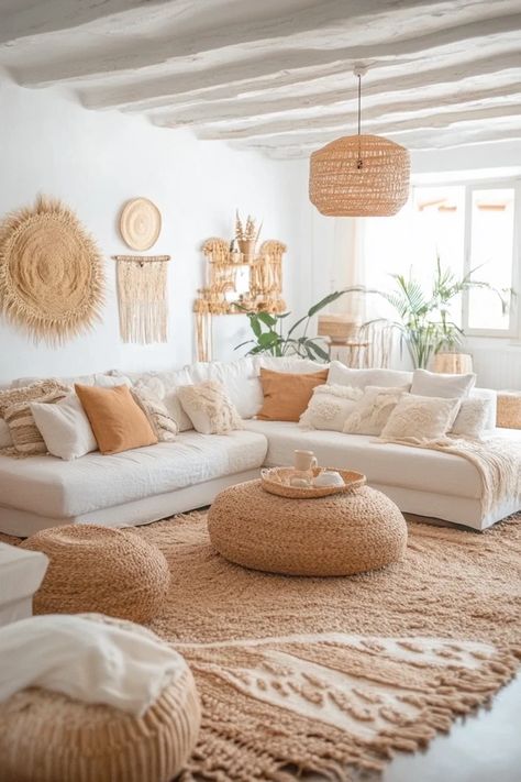 "Create a relaxed and stylish space with a Coastal Boho Living Room! 🌊🛋️ Perfect for blending beachy vibes with bohemian charm. 🌟✨ #CoastalBoho #LivingRoomInspo #HomeDecor" Clean Boho Home, Coastal Boho Living Room Ideas, Boho Sectional, Beach Boho Living Room, Beachy Boho Living Room, Boho Beach Living Room, Light Blue Sofa Living Room, Coastal Boho Interior, Boho Coastal Living Rooms