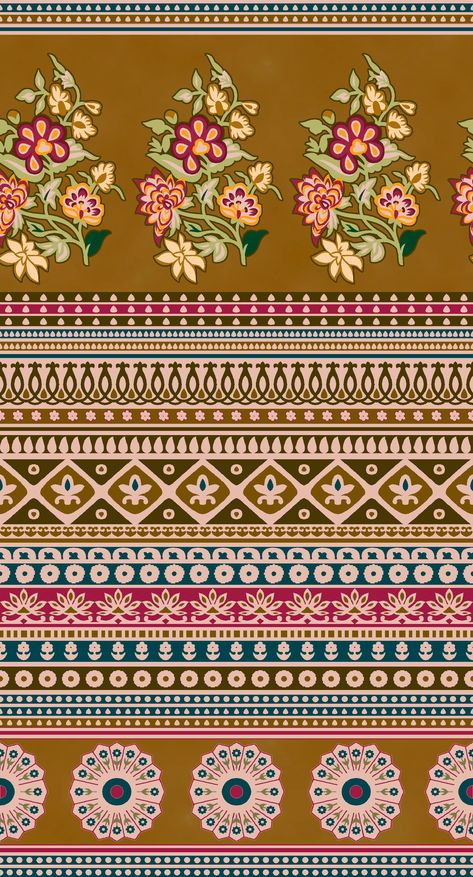 Mughal Lace Border, Digital Lace Border, Textile Border Design, Textile Border, Ethnic Pattern Design, Mughal Art Paintings, Design Pattern Art, Botanical Flower Art, Mughal Art