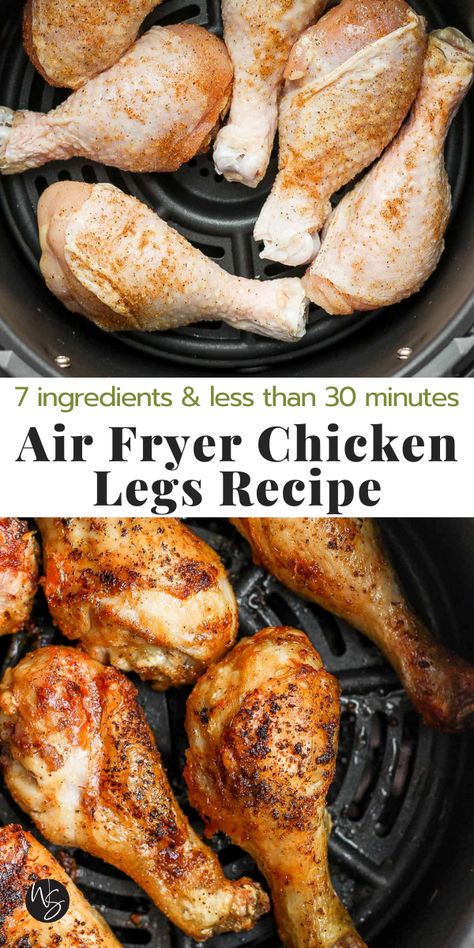 Air Fryer Chicken Leg Recipe, Chicken Legs Recipes, Air Fryer Recipes Chicken Thighs, Fried Chicken Legs, Air Fryer Chicken Thighs, Dairy Free Recipes Dinner, Chicken Leg Recipes, Air Fryer Recipes Chicken, Air Fryer Dinner Recipes