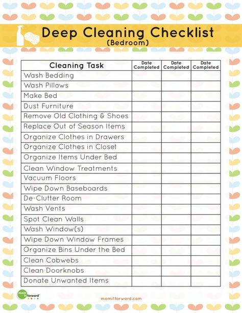 It's easy to neglect cleaning the bedroom when you're focused on the more seen parts of the house. Get started with this deep cleaning bedroom checklist. Deep Cleaning Bedroom Checklist, Cleaning Bedroom Checklist, Deep Cleaning Bedroom, Cleaning Checklist Bedroom, Cleaning Bedroom, Bedroom Checklist, Mom Checklist, Room Cleaning Tips, Deep Cleaning Checklist