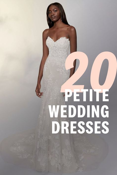 Petite wedding dresses V Neck Wedding Dress Petite, Best Wedding Dress For Petite Bride, Wedding Dresses For Small Bust Brides, Best Wedding Dresses For Hourglass Shape, Wedding Dresses For Short Brides Petite Modern, Wedding Dresses For Petite Pear Shape, Bridal Dress For Petite Women, Lace Wedding Dress Petite Brides, Bridal Gown For Short Bride