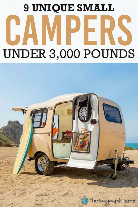 Unique Campers, Tiny Camper Trailer, Bil Camping, Small Camper Vans, Trip Hacks, Small Camper Trailers, Small Camping Trailer, Small Camper, Teardrop Camper Trailer