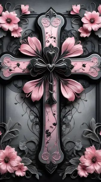 Pink Cross Wallpapers, Pretty Cross Wallpaper, Pink Goth Wallpaper, Cute Wallpaper Backgrounds Phone Wallpapers, Cross Wallpaper Iphone, Cross Wallpapers, Facebook Backgrounds, D Wallpaper Letter Cute, Texas Illustration