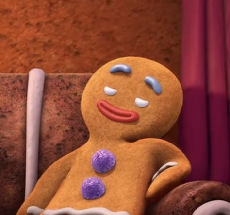 Gingerbread From Shrek, Hear Me Put Characters Funny, Petit Biscuit Shrek, Shark And Fiona, Random Disney Characters, Every Disney Character, Shrek Icons Aesthetic, Hear Me Out Cake Funny Characters, Gingie Shrek