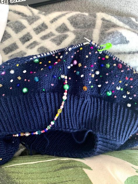 Embellished Sweater Diy, Knitting With Beads, Quit My Job, Bead Knit, Beaded Sweater, Raglan Sweater, Her Book, Knitted Wit, Yarn Projects