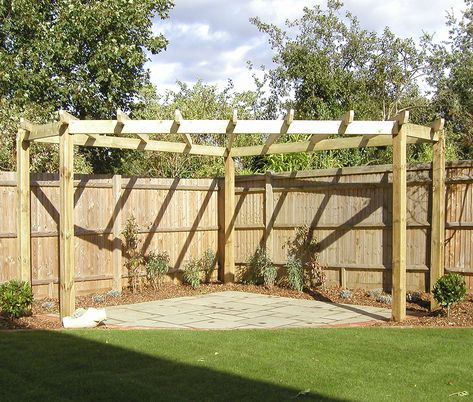 Gazebo & Pergola - A D Landscapes Ltd Pergola Modern, Corner Pergola, Small Pergola, Pergola Diy, Trellis Ideas, Cheap Pergola, Pergola Swing, Patio Pergola, Building A Pergola