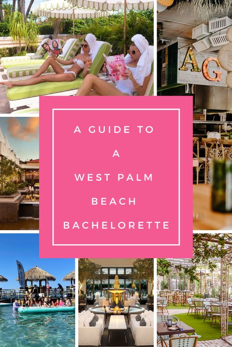 Your Guide to a West Palm Beach Bachelorette Getaway: What to Do, Where to Eat, and How to have the best bachelorette party in Florida West Palm Beach Bachelorette, Palm Beach Bachelorette, Bachelor Party Activities, Bachelorette Party Beach Theme, Downtown West Palm Beach, Palm Beach Resort, Bachelorette Planning, Palm Springs Bachelorette, Bachelorette Party Beach