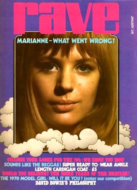 Rave Visuals, Rave Magazine, Barry Evans, 60s Magazine, Pizza Project, Poster Magazine, Marianne Faithfull, Music Journal, Swinging London