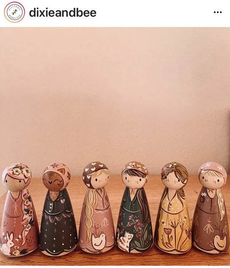 Wood Burned Peg Dolls, Fairy Peg Doll, Peg Dolls Ideas, Nativity Peg Doll, Wooden People, Waldorf Crafts, Wood Peg Dolls, Peg People, Clothespin Dolls