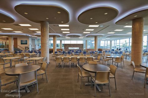 Oakville Trafalgar Memorial Hospital | Oakville, Ontario Hospital Cafeteria Design, College Cafeteria, Hospital Cafeteria, School Exterior, University Cafeteria, High School Design, Cafeteria Design, School Building Design, Oakville Ontario