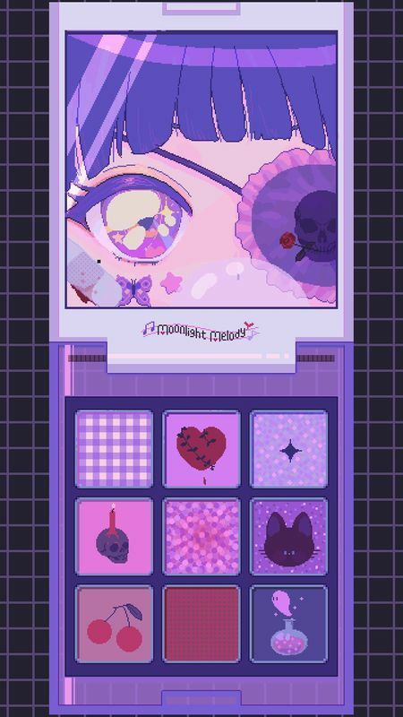 Pixel Art Purple, Galaxy Flip Wallpaper, Purple Eyeshadow Palette, Z Wallpaper, Cute Mobile Wallpapers, Cocoppa Wallpaper, Iphone Wallpaper Kawaii, Purple Eyeshadow, Cute Pastel Wallpaper