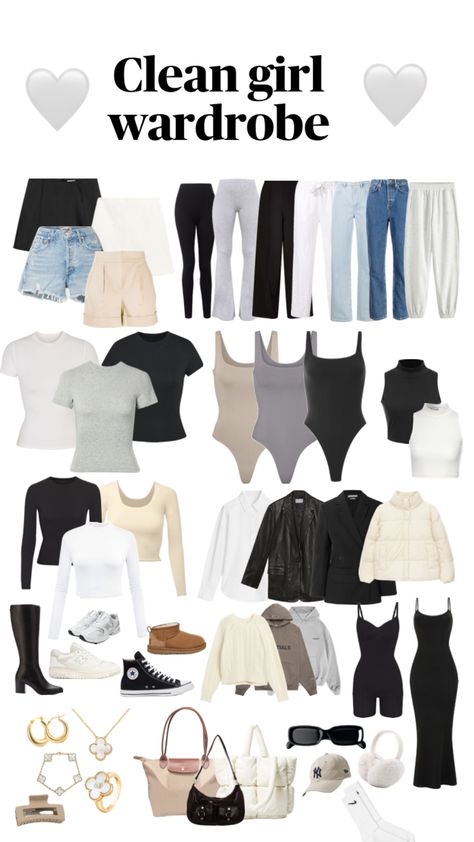 Clean Girl Wardrobe, Capsule Wardrobe Casual, Casual Preppy Outfits, Outfit Inspo Casual, Trendy Outfits For Teens, Girls Wardrobe, Simple Trendy Outfits, Cute Everyday Outfits, Clean Girl