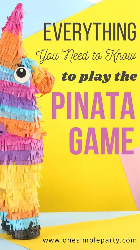 Playing a pinata at your next celebration? Check out this guide to everything you need to know to play the pinata party game. From how big of a pinata to buy to what to fill it with, there's lots of ideas to make your party planning easier. #pinata #pinatagame #pinataideas Pinata Game, Fiesta Games, How To Make Pinata, Summer Party Games, Engagement Party Games, Party Hosting, Pinata Fillers, Piñata Ideas, Diy Pinata