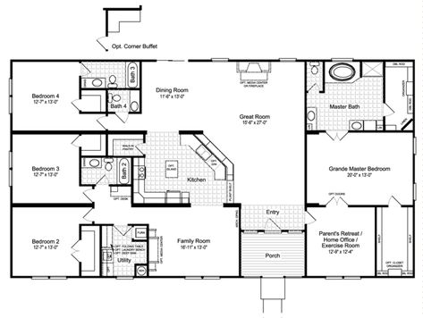 Rooms In A Mansion List, Modular Floor Plans, Manufactured Homes Floor Plans, Palm Harbor Homes, Mobile Home Floor Plans, The Hacienda, Modular Home Floor Plans, Barndominium Plans, Pole Barn House Plans