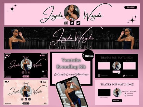 Get stunning YouTube branding templates for your channel. Customize colors, fonts, and text with Canva. #youtubebranding #youtubechannel #youtubeintro . #Girly_Youtube_Banner #Youtube_Banner_Aesthetic #Youtube_Essentials #Canva_Layout_Ideas Youtube Essentials, Canva Layout Ideas, Youtube Branding Kit, Youtube Branding, Start Youtube Channel, Youtube Ideas, Small Business Instagram, Youtube Editing, Youtube Business