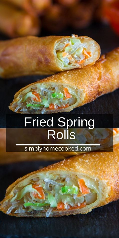 Easy Spring Rolls Recipe, Fresh Spring Rolls Recipe, Easy Spring Rolls, Vietnamese Spring Rolls Recipe, Asian Food Appetizers, Healthy Spring Rolls, Homemade Spring Rolls, Thai Spring Rolls, Veggie Spring Rolls