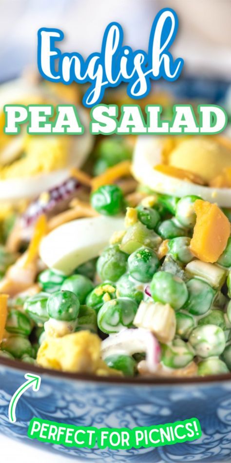 New Lunch Ideas, English Pea Salad, Pea Salad Recipes, Creamy Peas, Salad Kale, Hp Sauce, English Peas, Easy English, Fresh Salad Recipes