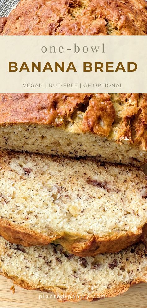 This is the absolute best vegan banana bread. It is super simple and uses ingredients you likely already have in your pantry. Peanut and tree-nut safe!