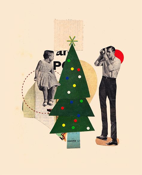 Collages (December 2014 / January 2015) on Behance Christmas Card Collage, Christmas Graphic Design, Holiday Cards Handmade, Greeting Card Art, Christmas Collage, Paper Collage Art, Christmas Card Art, Handmade Collage, Graphic Poster Art