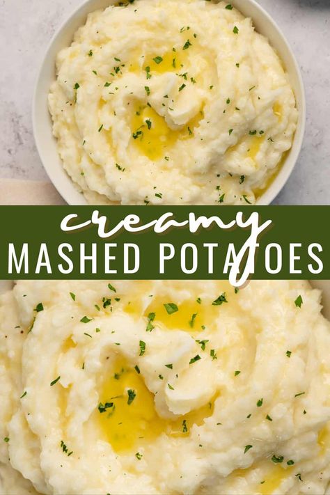 Follow my guide on How to Make Creamy Mashed Potatoes for the best creamy mashed potatoes recipe you can make in 5 easy steps! via @thesundaysupper Easy Mashed Potatoes With Skin, Homemade Mashed Potatoes Easy, Best Mash Potato Recipes, Best Creamy Mashed Potatoes, Quick Mashed Potatoes, Apple Pork Chops Baked, Mashed Potatoes With Skin, Classic Mashed Potatoes Recipe, Homemade Mashed Potatoes Recipe