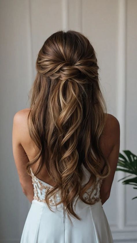 ** Weddings are magical, and every detail counts—especially when it comes to bridesmaid hair! If you’re lucky enough to be standing by your best friend’s side, you want your locks to be just as stunning as your dress. From long cascading curls to chic short styles, we’ve gathered 15 fabulous hair inspo ideas for every […] Wedding Hairstyle Long Thick Hair, Bridesmaid Hair For Mid Length Hair, Bridesmaid Hair Ponytail Brunette, Simple Wedding Half Updo, Bridesmaid Up Do Long Hair, Bridesmaids Hair Ponytail, Loose Pulled Back Wedding Hair, Wedding Hairstyles For Long Hair Bridesmaid, Half Up Half Down Bridesmaid Hair Brunette