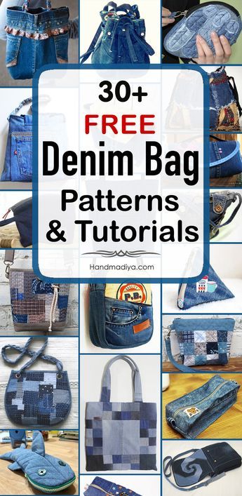 Free Denim Bag Patterns, Denim Patchwork Bag Diy, Diy Sac En Jean, Reconstruction Fashion, Diy Denim Purse, Diy Jeans Bag Tutorial, Denim Patchwork Bag, Sewing Handbags, Diy Jean Bag