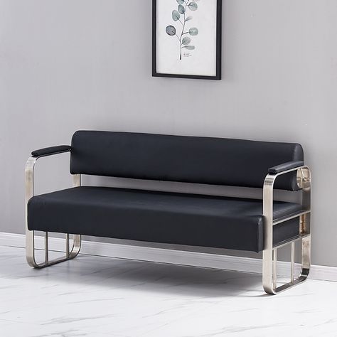 Hair Salon Waiting Area Ideas Couch, Salon Waiting Chairs, Waiting Area Sofa Design, Waiting Chairs Office, Salon Waiting Area Ideas, Saloon Chair, Salon Waiting Area, Office Reception Chair, Waiting Chair