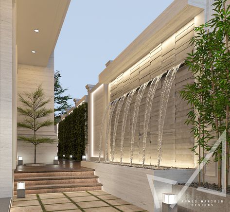 Neo-classic Elevation design on Behance Neo Classic Landscape Design, Landscape Wall Design, Outer Wall Design, Wall Exterior Design, Classical House Elevation, Classic Landscape Design, Classic Elevation Design, Luxury House Exterior Design, New Classic House