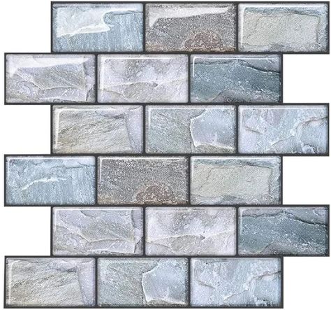 2" x 3" Vinyl Peel & Stick Subway Tile Backsplash Subway Tile, Brick Tile Backsplash, Brick Wall Tiles, Tile For Kitchen, Self Adhesive Wall Tiles, Stick Tile Backsplash, Shower Backsplash, Subway Tiles Bathroom, Peel And Stick Backsplash