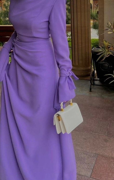 [Sponsored] 20 Muslim Fashion Dress Gowns Hijab Styles Hacks You Have To See Straight Away #muslimfashiondressgownshijabstyles Modest Purple Prom Dress, Prom Dress With Long Sleeves, Purple Evening Dress, Stile Hijab, Purple Prom, Purple Prom Dress, Mode Abaya, Women Dresses Classy, Fancy Dresses Long