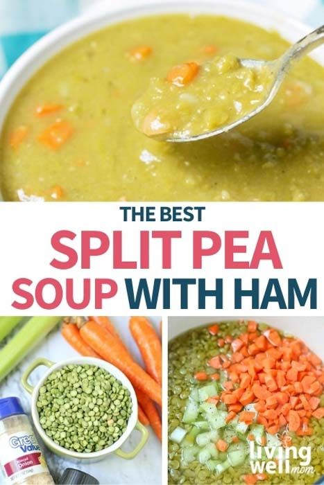 There is plenty of time for the flavors to meld in this delicious ham and split pea soup. Made with fresh split peas, ham bone, fresh veggies, and seasonings, you won’t be disappointed in this classic comfort dish. Pea Soup Without Ham Bone, Easy Pea Soup With Ham Bone, Best Pea Soup With Ham Bone, Pea Soup Recipe Ham, Ham Bone Pea Soup, Frozen Pea Soup Recipe, Easy Split Pea Soup With Ham, Split Pea With Ham Bone Soup, Ham Pea Soup Recipe