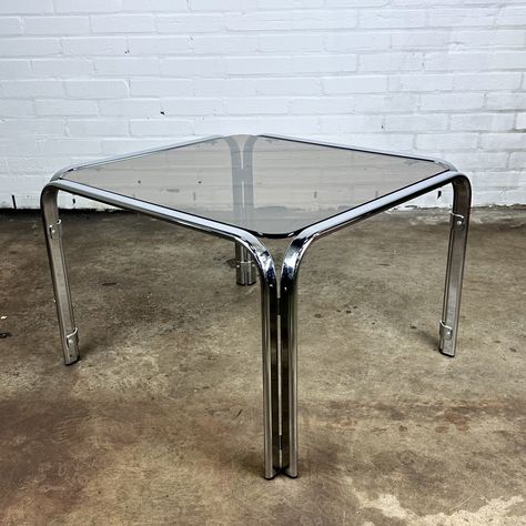 Glass End Table, Glass Top End Tables, Vintage Coffee Table, Glass End Tables, Table Glass, Milo Baughman, Coffee Table Vintage, Chrome Frame, Glass Coffee Table