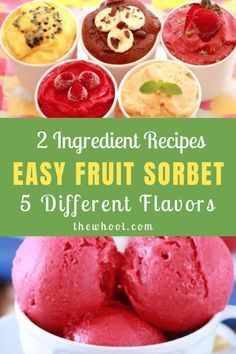 2 Ingredient Sherbet, Frozen Fruit Sorbet Food Processor, Fruit Sherbet Sorbet Recipe, Sorbet Recipes Easy Healthy, 2 Ingredient Sorbet, Healthy Fruit Sorbet, Homemade Fruit Sorbet, Fruit Sorbet Recipe Homemade, Frozen Fruit Sorbet Recipes