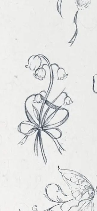 Tiny Flower Hand Tattoo, Lily Of The Valley Shoulder Tattoo, Lily Valley Tattoo, Lily Of The Valley Heart Tattoo, Ribbon Flower Tattoo, Lily Of The Valley Drawing Tattoo, Lily Of The Valley Back Tattoo, Lily Of The Valley Bouquet Tattoo, Lilies Of The Valley Tattoo