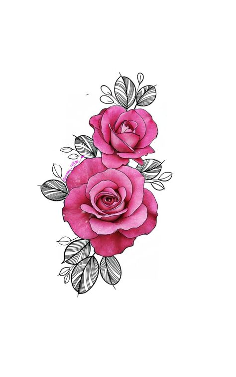 Pink And Red Rose Tattoo, Lord Balaji Hd Wallpaper 4k, Shoulder Tats, Pink Rose Tattoos, Flowers Bunch, Tier Tattoo, Rose Shoulder Tattoo, Pink Tattoo