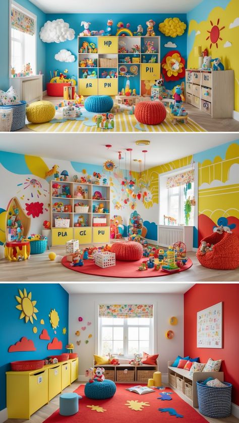 50 Brilliant Toy Storage Ideas For Every Playroom Pictures Of Mushrooms, Toddler Daycare Rooms, Daycare Design Ideas, Daycare Room Design, Toy Storage Ideas, Toddler Daycare, Diy Dorm, Toy Chests, Daycare Decor