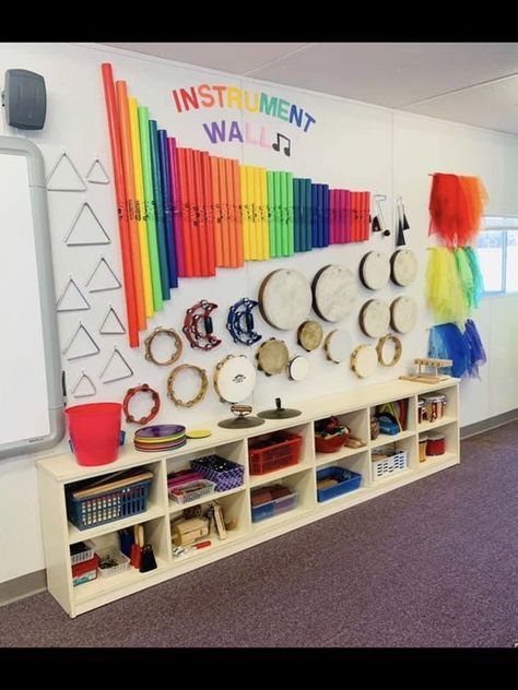 Kindergarten Music Room Design, Elementary School Music Room Design, Music Room Kindergarten, School Music Room Decor Ideas, Music And Art Room Ideas, Music Class Decorations, Music Bulletin Boards Preschool, Music In The Classroom, Primary School Music Room Design