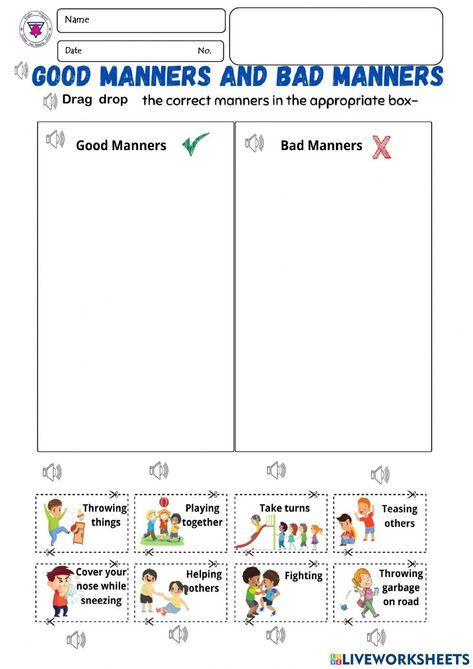 Grade 3 Life Skills Worksheet, Manners Worksheet, Manners Worksheet Preschool, Good And Bad Manners Worksheets For Kids, Good And Bad Behavior Worksheet, Manners Worksheets For Kids, Bad Manners, Good Manners Worksheet, Manners Activities For Preschool