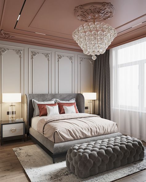 Neo Classical Bedroom, Classical Bedroom, European Bedroom, Gypsum Decoration, Aesthetic Interior Design, Neoclassical Interior, Cosy Living Room, Classic Interior Design, Classic Bedroom