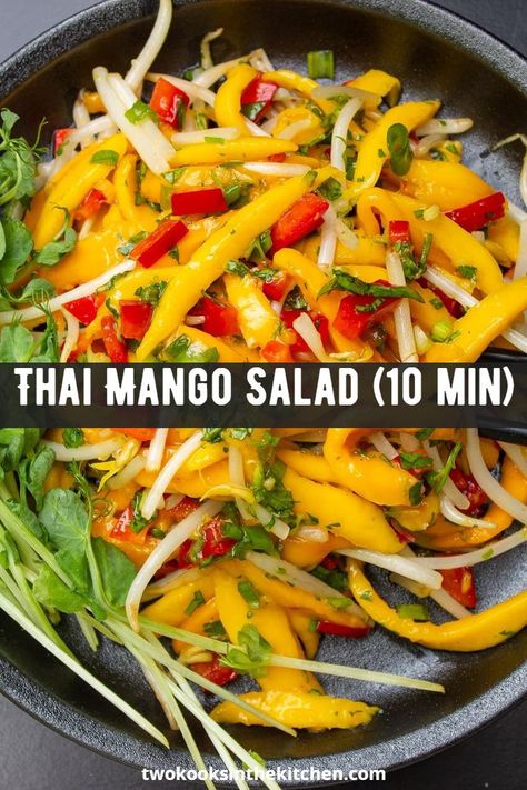 Thai Mango Salad Recipe, Mango Slaw Recipes, Mango Salad Dressing, Mango Salad Recipe, Thai Mango Salad, Grilled Chicken Burgers, Thai Grilled Chicken, Thai Mango, Thai Salads