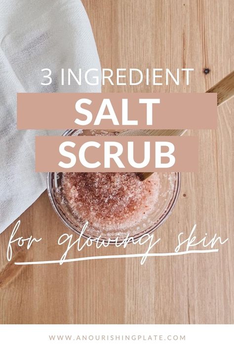 Diy Salt Scrub Recipe, Scrub For Glowing Skin, Homemade Salt Scrub, Himalayan Salt Scrub, Salt Scrub Diy, Salt Face Scrub, Salt Scrub Recipe, Diy Body Scrub Recipes, Sea Salt Body Scrub