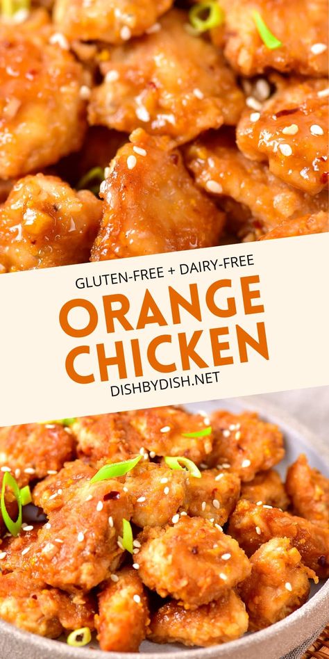 Gluten Free Orange Chicken, Gluten Free Chinese Food, Gluten Free Chicken Nuggets, Orange Chicken Sauce, Easy Orange Chicken, Gluten Free Chinese, Bowl Of Rice, Orange Chicken Recipe, Orange Sauce