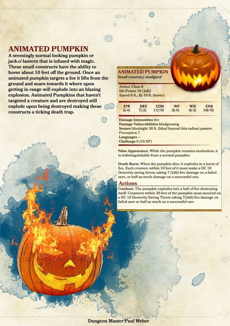 Dnd 5e Halloween Monsters, Halloween Dungeons And Dragons, Dnd Pumpkin Monster, Dnd 5e Homebrew Halloween, Halloween Dnd Campaign, Halloween Oneshot Dnd, Halloween Dnd Ideas, Halloween Dnd Monsters, Dnd Halloween Monsters