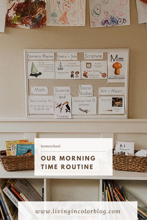 Preschool Homeschool Classroom, Preschool Homeschool Calendar, Homeschool Focus Wall, Preschool Homeschool Board, Homeschool Room Kindergarten, Home School Room Preschool Ideas, Morning Board Homeschool, Gentle Classical Preschool Board, Gentle Classical Preschool