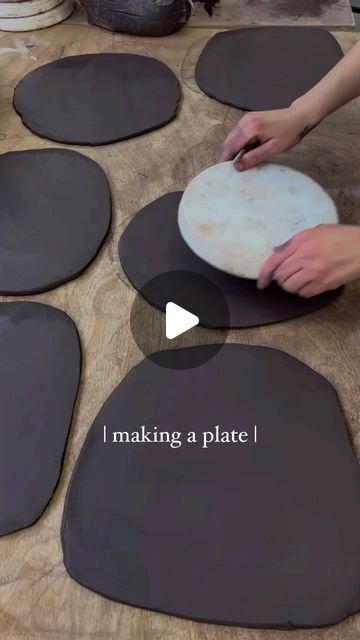 A y s e   H a b i b e   K u c u k on Instagram: "lately busy making bespoke plates for a special place   #ceramic #keramik #ceramicart #instaceramics #clay #plate #ceramicplate #restaurant #pottery #craft #craftmanship #london #interiordesign #foodie #foodstyling #aysehabibekucuk #hackney #design #tableware #homedecor" Hand Built Plates Pottery Ideas, Diy Pottery Plates, Make Plates Ceramics, How To Make A Ceramic Plate, Ceramic Pottery Plate, Plate Ceramic Design, Ceramic Products, Hand Building Plates, Slab Pottery Ideas Creative