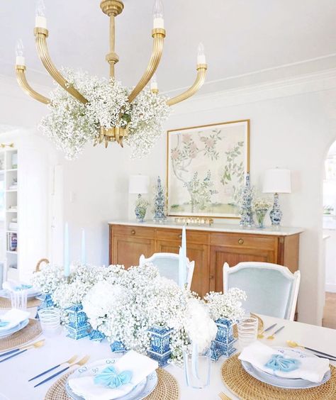 Blue And White Dining Room, Decorating With Blue And White Porcelain, Millennial Decor, Paloma Contreras, Houston Design, Traditional Dining Rooms, Grand Millennial, The Enchanted Home, Enchanted Home