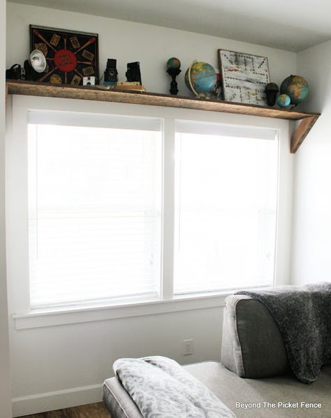 Book Shelf Over Window, Diy Above Window Shelf, Bookshelves Above Windows, Shelves Above Windows Bedroom, Floating Shelf Above Window, Shelf Above Window Living Room, Bookshelf Above Window, Shelf Over Window Bedroom, Shelves Above Window